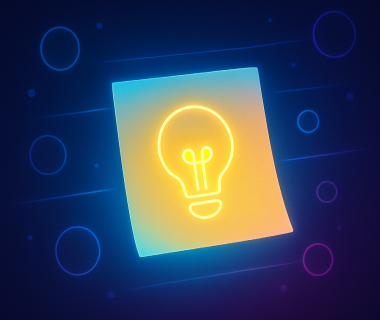 Leuchtende Glühbirne auf farbigem Hintergrund symbolisiert eine zündende Idee